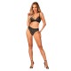 Комплект белья Obsessive Natilya 2-pcs set XS/S, black, бюстгальтер, трусики