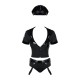 Эротический костюм полицейского Obsessive Police set S/M, black, топ, шорты, кепка, пояс, портупея