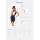 Еротичний костюм стюардеси Obsessive Stewardess uniform M/L, blue, сукня, пілотка, шарф, манжети