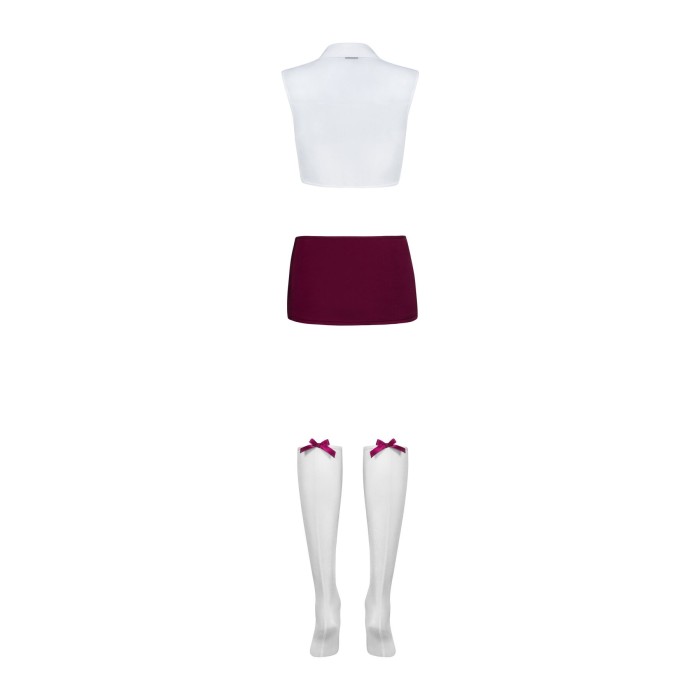 Эротический костюм студентки Obsessive Student 4 pcs costume L/XL, топ, юбка, стринги, гольфы