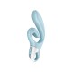 Вибратор-кролик Satisfyer Love Me Blue, гибкий, отросток с тройным кончиком