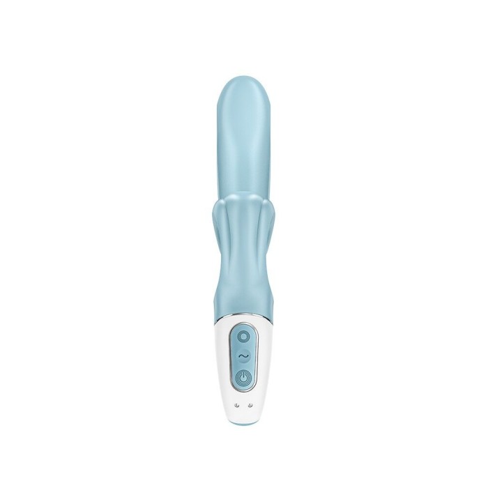 Вибратор-кролик Satisfyer Love Me Blue, гибкий, отросток с тройным кончиком