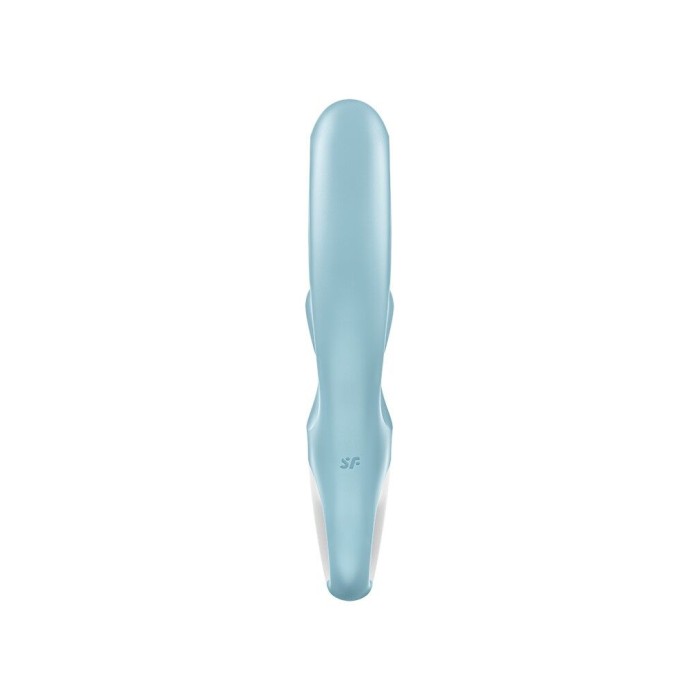 Вибратор-кролик Satisfyer Love Me Blue, гибкий, отросток с тройным кончиком