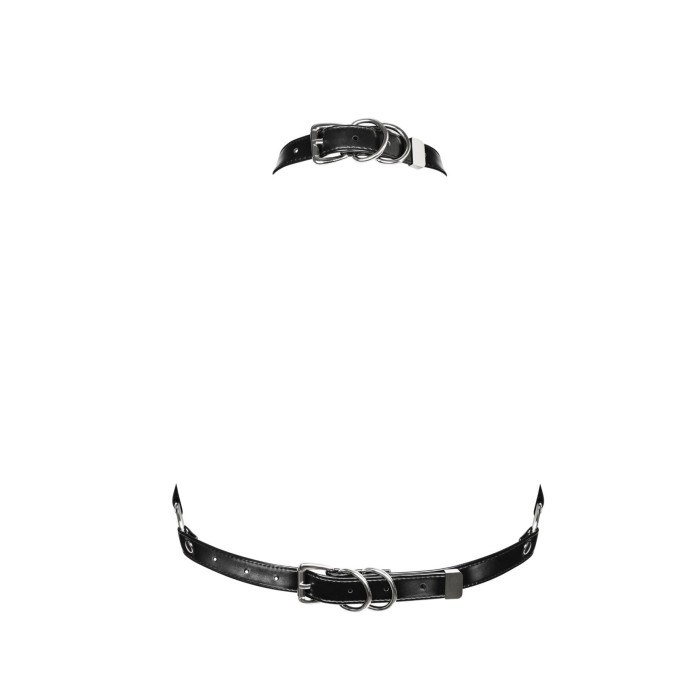 Портупея на груди Obsessive A740 harness black O/S, штучна шкіра