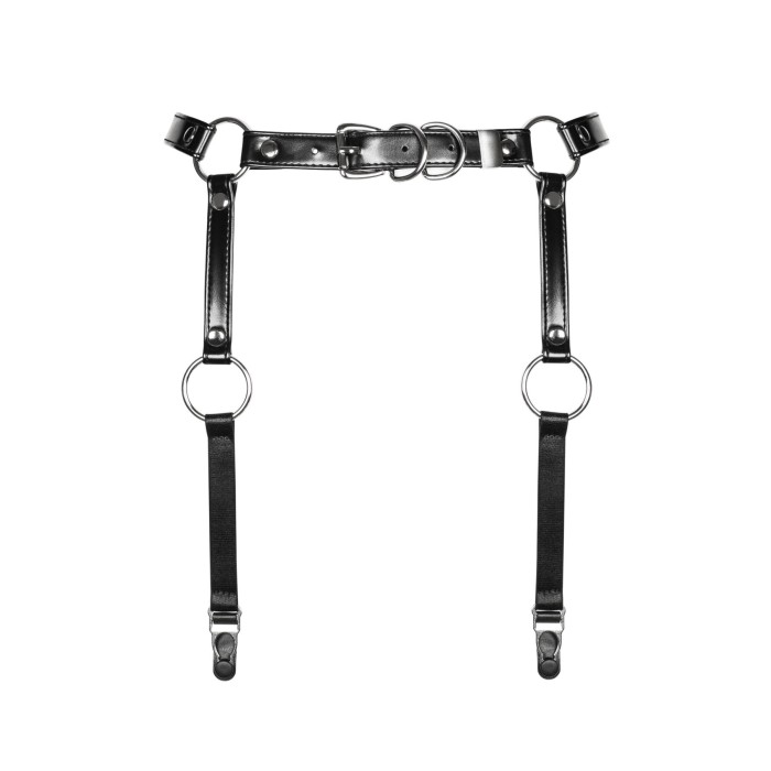 Гартеры Obsessive A741 garter belt black O/S, искусственная кожа