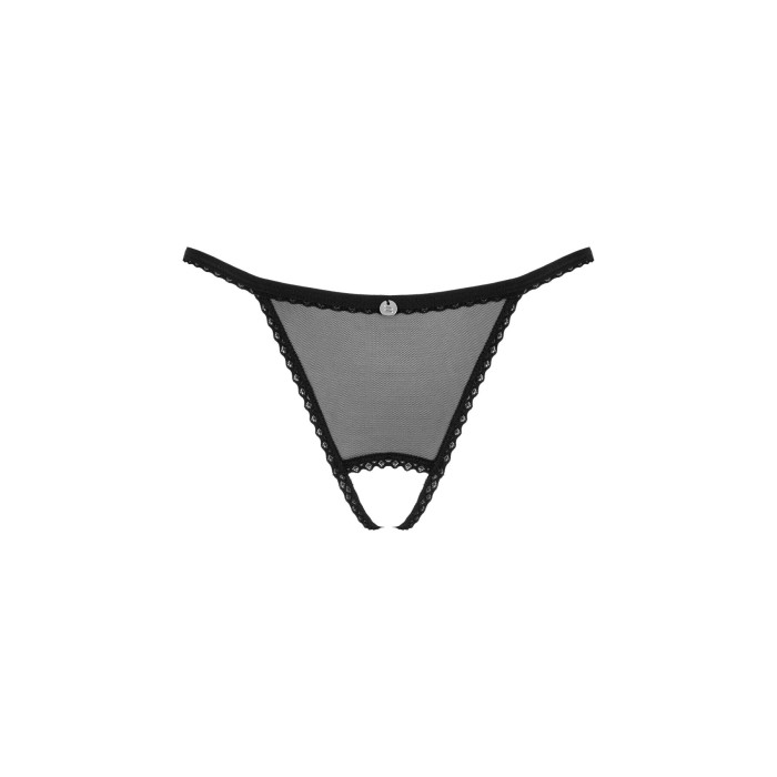 Прозрачные стринги с доступом Obsessive Celia Noir crotchless thong M/L