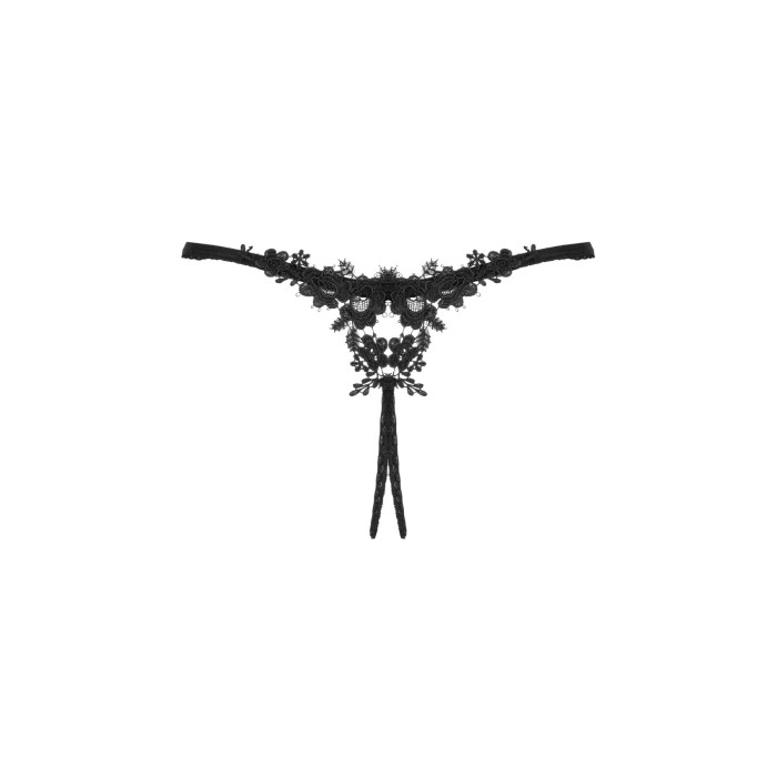 Прозрачные стринги с доступом Obsessive Celia Noir crotchless thong M/L