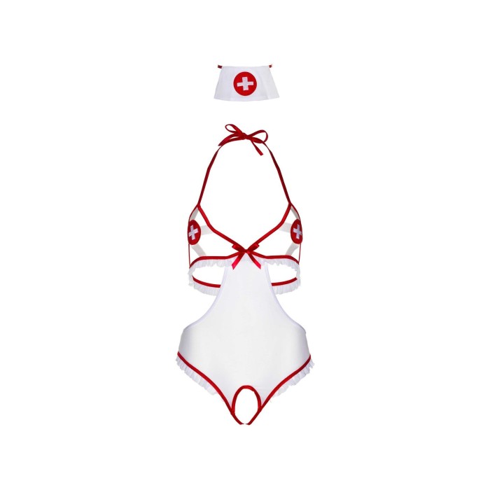 Костюм медсестры Leg Avenue Naughty Nurse, one size, боди и шапочка