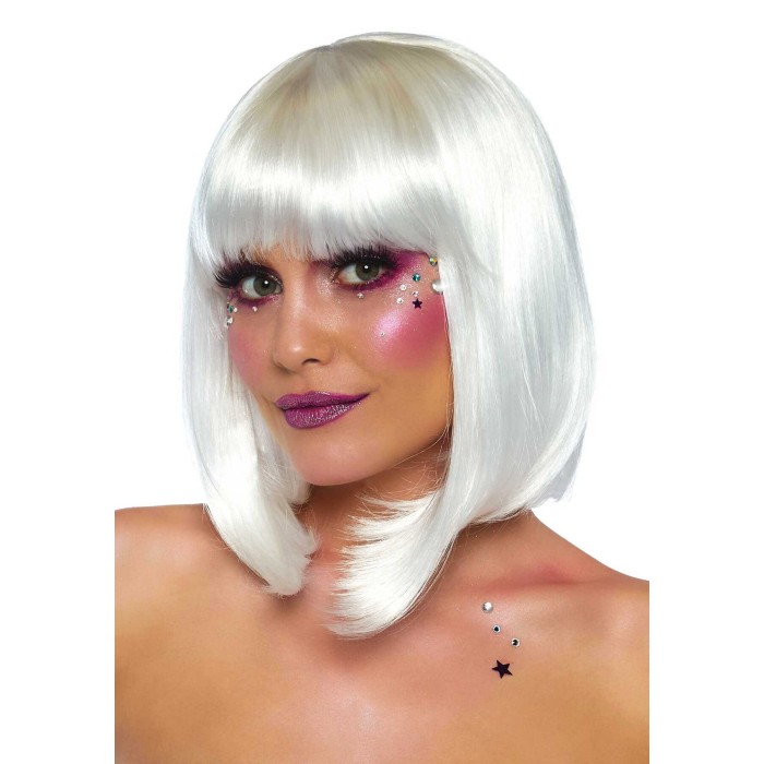 Светящийся в темноте парик Leg Avenue Pearl short natural bob wig White, короткий, жемчужный, 33 см