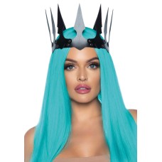 Корона злой королевы Leg Avenue Faux leather spiked crown Black, искусственная кожа, заклепки