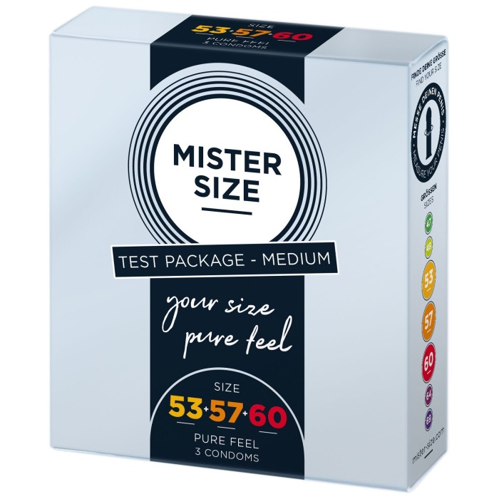 Набір презервативів Mister Size - pure feel - 53–57–60 (3 condoms) (м'ята упаковка!!!)