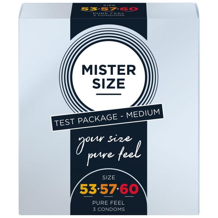 Набір презервативів Mister Size - pure feel - 53–57–60 (3 condoms) (м'ята упаковка!!!)