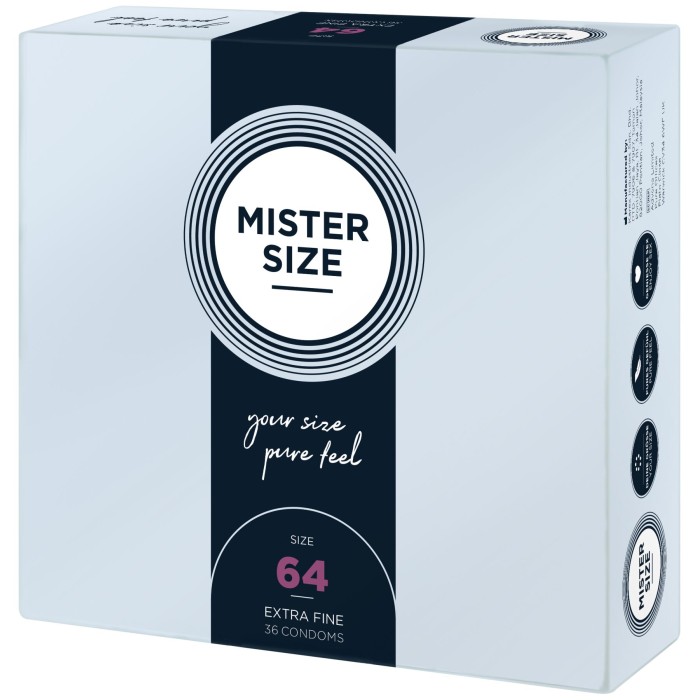 Презервативы Mister Size - pure feel - 64 (36 condoms), толщина 0,05 мм
