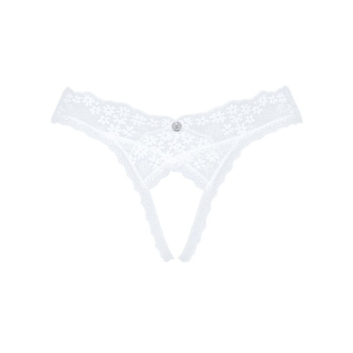 Кружевные танга Obsessive Heavenlly crotchless thong XS/S, с доступом