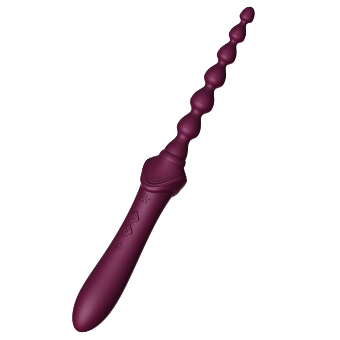 Мультифункциональный вибратор Zalo — Bess 2 Velvet Purple, 4 насадки, подогрев