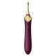 Мультифункциональный вибратор Zalo — Bess 2 Velvet Purple, 4 насадки, подогрев