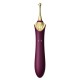 Мультифункциональный вибратор Zalo — Bess 2 Velvet Purple, 4 насадки, подогрев