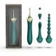 Мультифункциональный вибратор Zalo — Bess 2 Turquoise Green, 4 насадки, подогрев