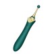 Мультифункциональный вибратор Zalo — Bess 2 Turquoise Green, 4 насадки, подогрев