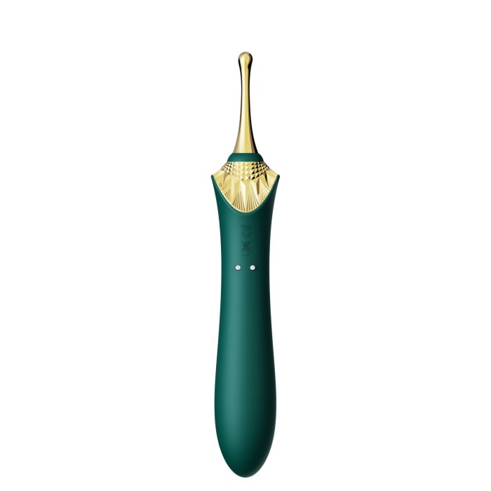 Мультифункциональный вибратор Zalo — Bess 2 Turquoise Green, 4 насадки, подогрев