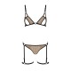 Эротический комплект нижнего белья Passion GABI SET XXL/XXXL beige, трусики с гартерами