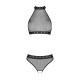 Белье с открытым доступом Passion MOONLIGHT SET S/M black, топ, стринги