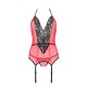 Корсет с пажами для чулок Passion PEONIA CORSET XXL/XXXL red стринги