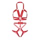 Портупея-тедди из ремней Leg Avenue Studded O-ring harness teddy M Red, экокожа