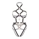 Портупея-тедді з екошкіри Leg Avenue Heart ring harness teddy S, Black, підвіска-сердечко, ланцюги