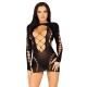 (SALE) Leg Avenue Long sleeve cut out mini dress Black O/S