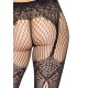 Колготки Leg Avenue Fishnet tights with back seam One size Black, задний шов, кружево, сетка