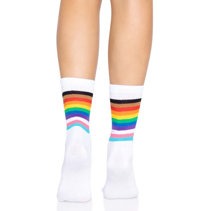 Носки женские в полоску Leg Avenue Pride crew socks Rainbow, 37–43 размер
