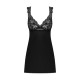 Сорочка бебі-дол з мереживом на грудях Obsessive Donna Dream babydoll M/L Black, стрінги