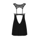 Сорочка бебі-дол з мереживом на грудях Obsessive Donna Dream babydoll M/L Black, стрінги