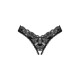 Мереживні стрінги Obsessive Donna Dream crotchless thong XL/2XL Black, відкритий доступ