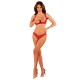 Комплект белья Obsessive Lacelove cupless 2-pcs set XS/S Red, открытый доступ, открытая грудь