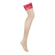 Чулки под пояс с широким кружевом Obsessive Lacelove stockings M/L