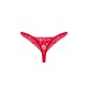 Мереживні стрінги Obsessive Lacelove thong M/L Red, низька посадка