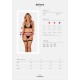 Комплект белья Obsessive Selinne 3-pcs set M/L Black, бюстгальтер, стринги пояс для чулок