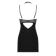 Сорочка Obsessive Selinne chemise & thong XL/2XL Black, стринги, двойные бретели