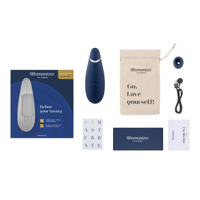 Вакуумний кліторальний стимулятор Womanizer Premium 2 - Blueberry, функції Autopilot та Smart Silence