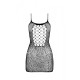 Ажурное мини-платье на тонких бретелях Passion BS096 One Size, white, плетение на груди