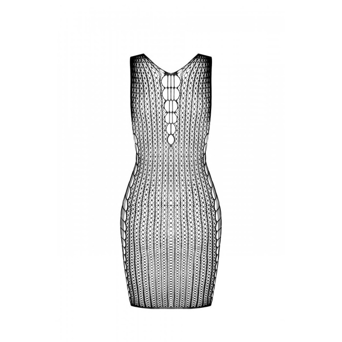 Мини-платье с вертикальным узором Passion BS097 One Size, red, плетение по бокам