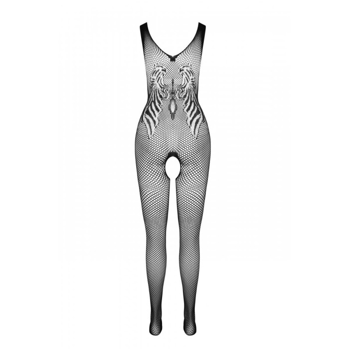 Бодістокінг з крилами Passion BS098 One Size, black, середня сітка, відкритий доступ