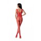 Бодістокінг з крилами Passion BS098 One Size, red, середня сітка, відкритий доступ