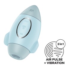 Вакуумный стимулятор с вибрацией Satisfyer Mission Control Blue, 2 независимых мотора