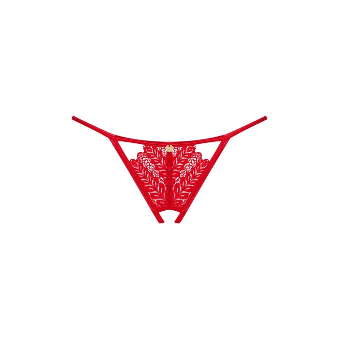 Трусики с доступом Obsessive Ingridia crotchless thong XS/S, красные