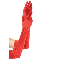 Длинные атласные перчатки Leg Avenue Extra Long Satin Gloves, One Size, красные