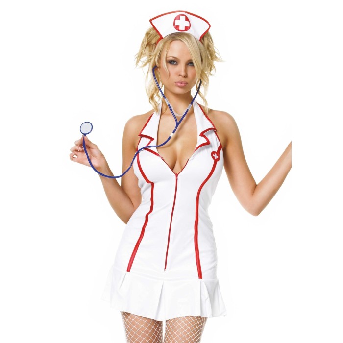 Эротический костюм медсестры Leg Avenue Head Nurse XL, платье, аксессуар на голову, стетоскоп