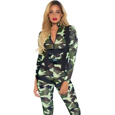 Эротический костюм десантницы Leg Avenue Pretty Paratrooper L, комбинезон, портупея